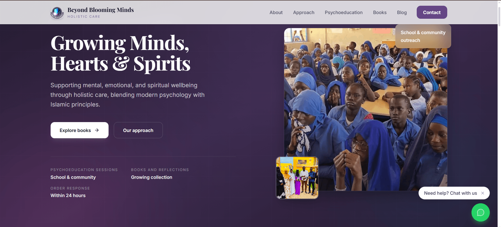 Beyond Blooming Minds Website — web development